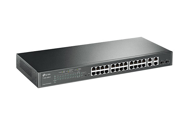 Jual TP-Link T1500-28PCT 24-Port 10/100Mbps 4-Port Gigabit Smart PoE+ Switch